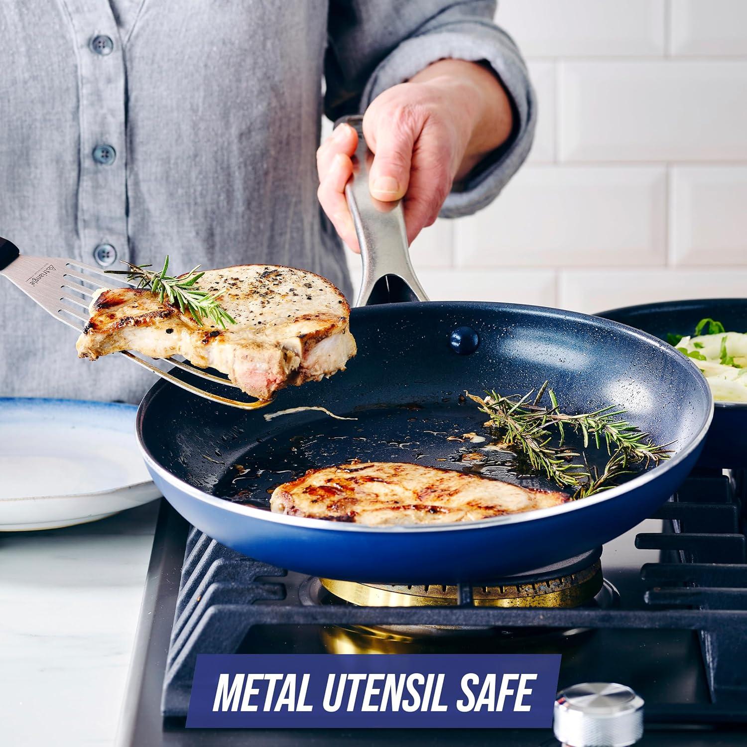 image:imageBlue Diamond Cookware Diamond Infused Ceramic Nonstick 4 Piece Cookware Pots and Pans Set PFAS Free Dishwasher Safe Oven Safe Blue