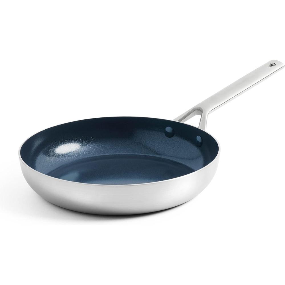 image:imageBlue Diamond TriPly Stainless Steel 95 amp 11 Frying Pan Skillet Set Healthy Ceramic Nonstick PFASFree Multi Clad Induction Dishwasher amp Oven Safe Versatile Kitchen Essential95 Frying Pan Skillet