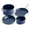 image:imageBlue Diamond Cookware Diamond Infused Ceramic Nonstick 4 Piece Cookware Pots and Pans Set PFAS Free Dishwasher Safe Oven Safe Blue