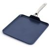 image:imageBlue Diamond 11 Nonstick Square Griddle Pan Non Toxic PFASFree Diamond Ceramic Dishwasher amp Oven Safe Even Heating Metal Utensil Safe Warp Control Blue11 Griddle Pan