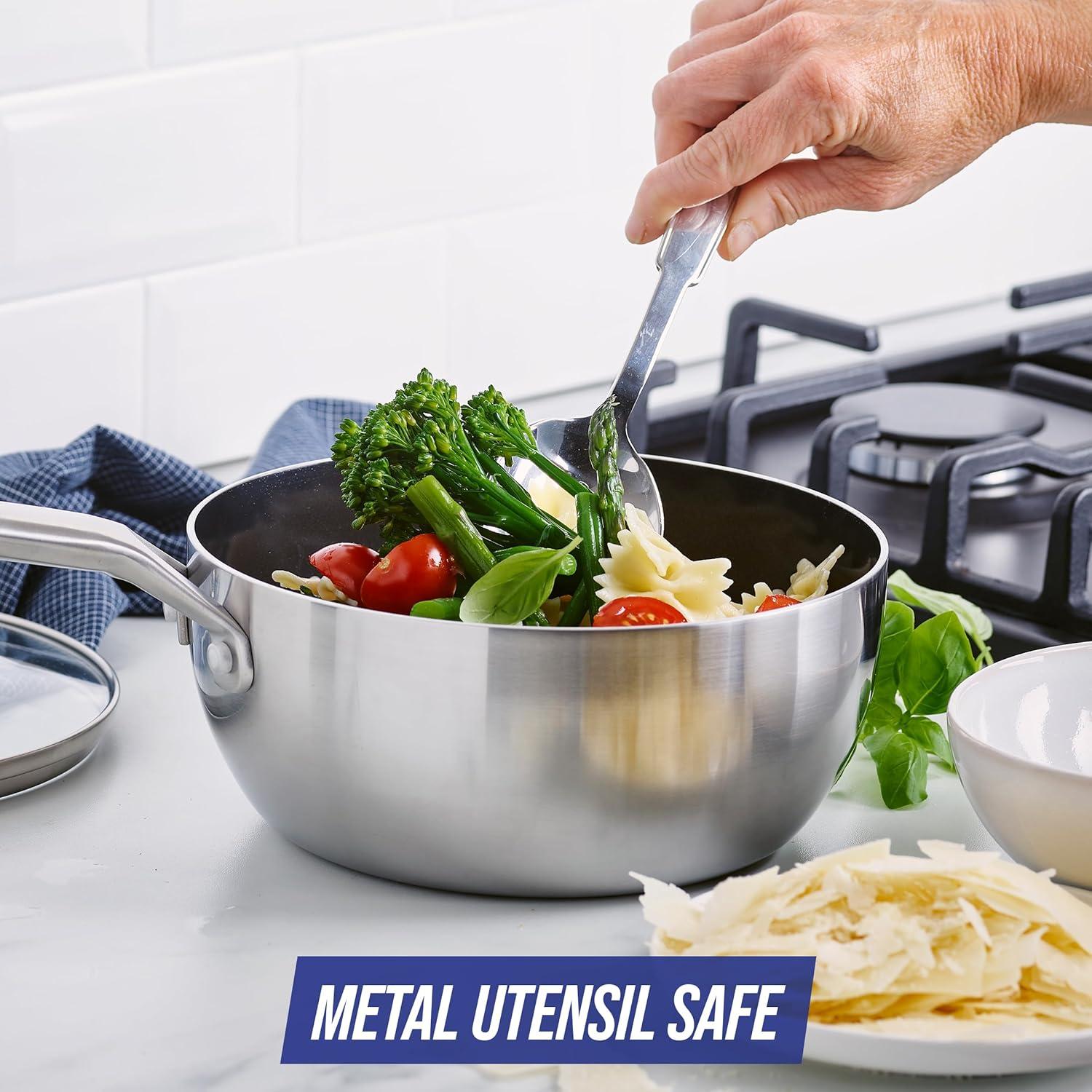 image:imageBlue Diamond 14 Piece Pots and Pans Set 5QT Jumbo Cooker 11 Griddle Mini Egg Pan Diamond Infused Healthy Ceramic Nonstick PFAS amp PFOAFree ProfessionalGrade Durable HeatResistant BlueSilver