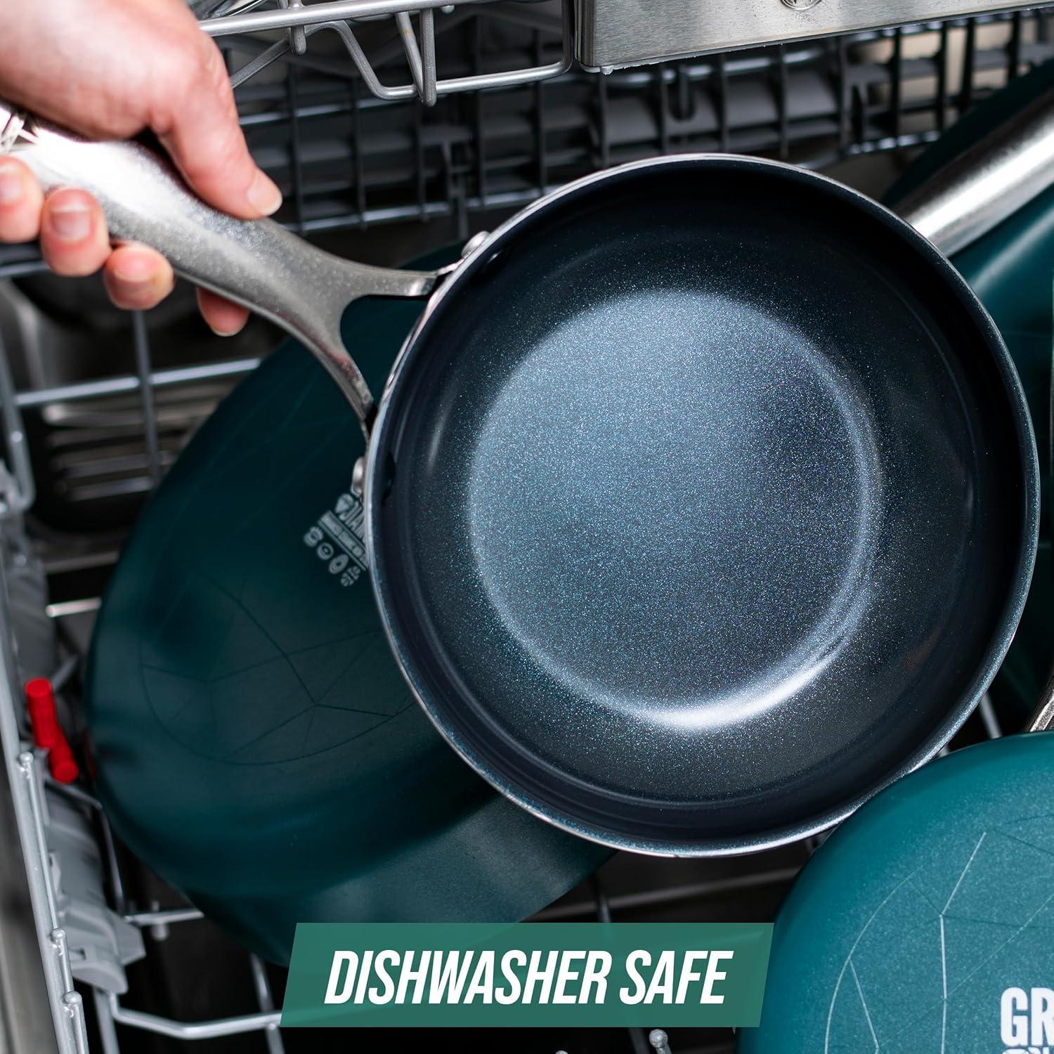 image:imageBlue Diamond 20 Piece Cookware and Bakeware Set Diamond Infused PFASFree Ceramic Nonstick Pots and Pans Durable Nontoxic Metal Utensil Safe amp Scratch Resistant Dishwasher amp Oven Safe GreenGreen