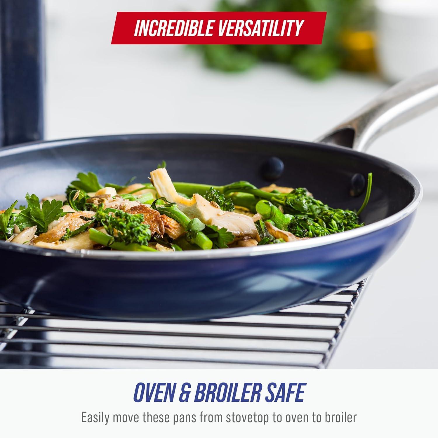 image:imageBlue Diamond 20 Piece Cookware and Bakeware Set Diamond Infused PFASFree Ceramic Nonstick Pots and Pans Durable Nontoxic Metal Utensil Safe amp Scratch Resistant Dishwasher amp Oven Safe GreenBlue