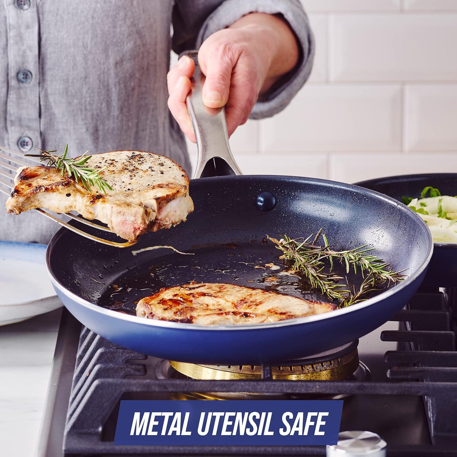 image:imageBlue Diamond Cookware Diamond Infused Ceramic Nonstick 12 Frying Pan Skillet Oven Safe Blue amp Cookware Diamond Infused Ceramic Nonstick 10 Frying Pan Skillet Oven Safe Blue