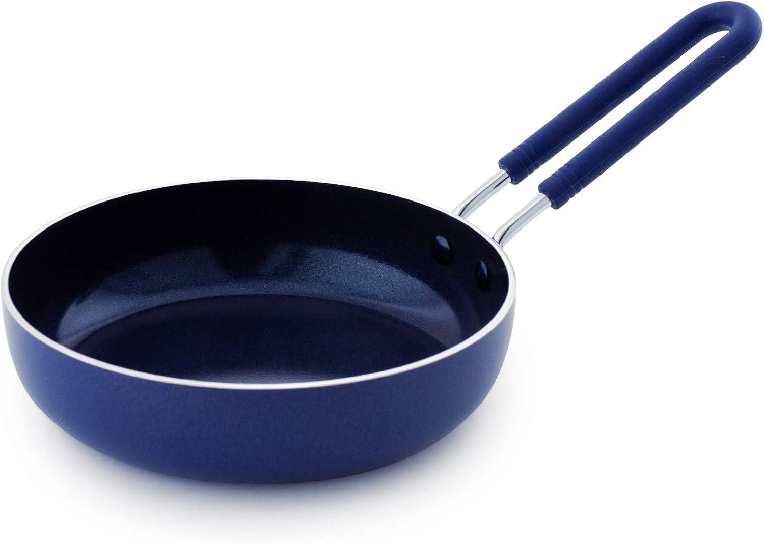 image:imageBlue Diamond Cookware Diamond Infused Ceramic Nonstick 12 Frying Pan Skillet with Lid PFASFree Dishwasher Safe Oven Safe Blue amp Cookware Healthy Ceramic Nonstick Mini Egg Pan Blue