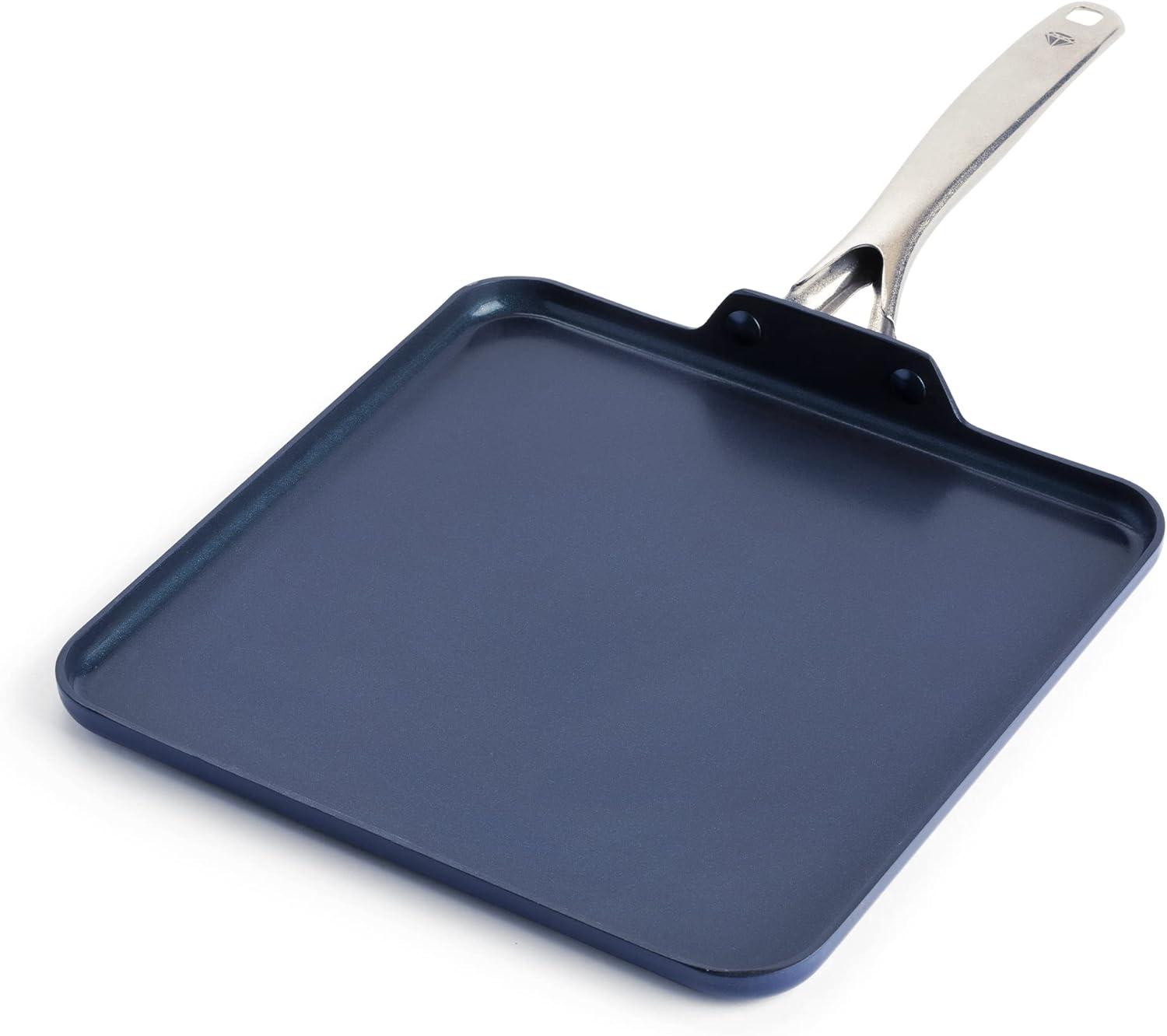 image:imageBlue Diamond Cookware Diamond Infused Ceramic Nonstick 95 and 11 Frying Pan Skillet Set PFASFree Dishwasher Safe Oven Safe Blue amp Cookware Diamond Infused Ceramic Nonstick 11 Griddle PanBlue