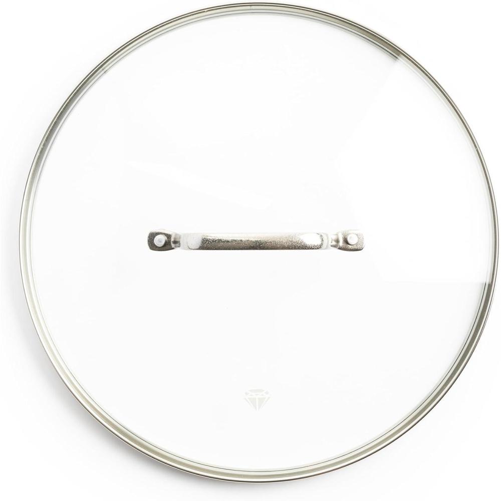 image:imageBlue Diamond 85 Universal Tempered Glass Lid Frying Pan Skillet Saut Saucepan Stockpot Oven Safe to 350F Dishwasher Safe Stainless Steel Handle Clearsilver