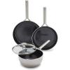 image:imageBlue Diamond 14 Piece Pots and Pans Set 5QT Jumbo Cooker 11 Griddle Mini Egg Pan Diamond Infused Healthy Ceramic Nonstick PFAS amp PFOAFree ProfessionalGrade Durable HeatResistant BlueSilver