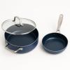 image:imageBlue Diamond 5QT Saute Pan amp 8 Nonstick Frying Pan Skillet Set Diamond Infused PFAS amp PTFEFree Ceramic Pot Dishwasher amp Oven Safe Stay Cool Handle Durable Non Toxic Metal Utensil Safe Blue