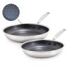 image:imageBlue Diamond Hybrid Nonstick Stainless Steel 8 amp 10 Frying Pan Set PFASFree Diamond Bond Ceramic Skillet Powerful Searing Dishwasher amp Metal Utensil Safe StayCool Handle Induction Ready