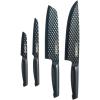image:imageBlue Diamond Sharp Stone Nonstick Stainless Steel Cutlery 4 Piece Set including Chef Santoku Serrated and Pairing Knives with Covers Diamond Texture Blade Dishwasher Safe Blue