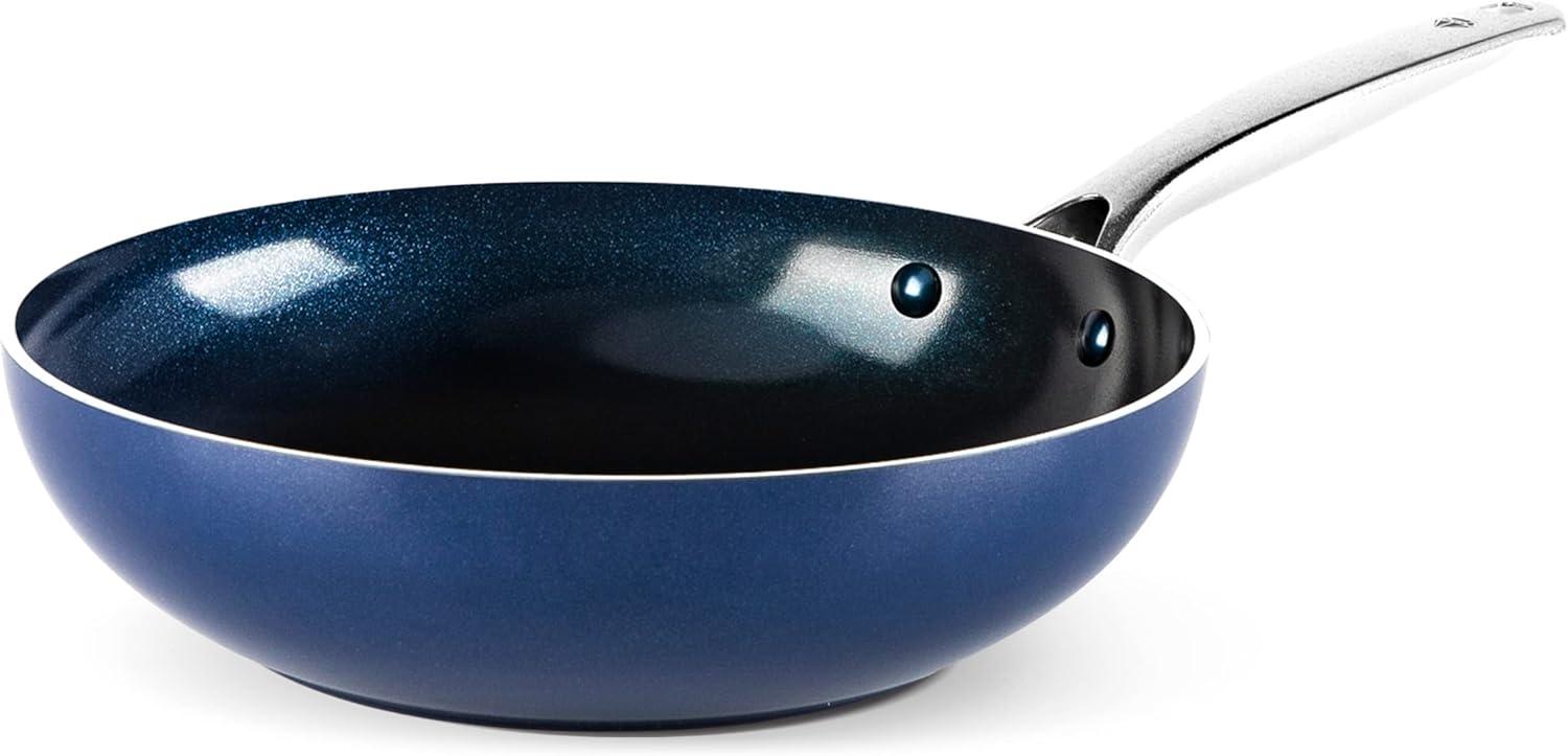 image:imageBlue Diamond Cookware Diamond Infused Ceramic Nonstick 7 Piece Cookware Pots and Pans Set PFASFree Dishwasher Safe Oven SafeBlue