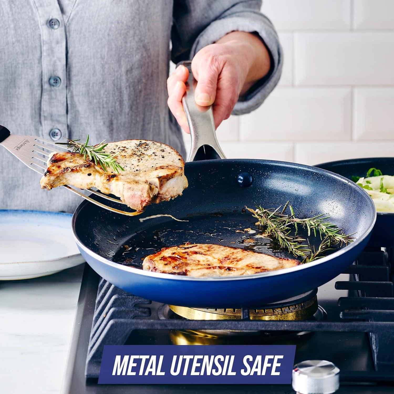 image:imageBlue Diamond Cookware Diamond Infused Ceramic Nonstick 7 Piece Cookware Pots and Pans Set PFASFree Dishwasher Safe Oven SafeBlue