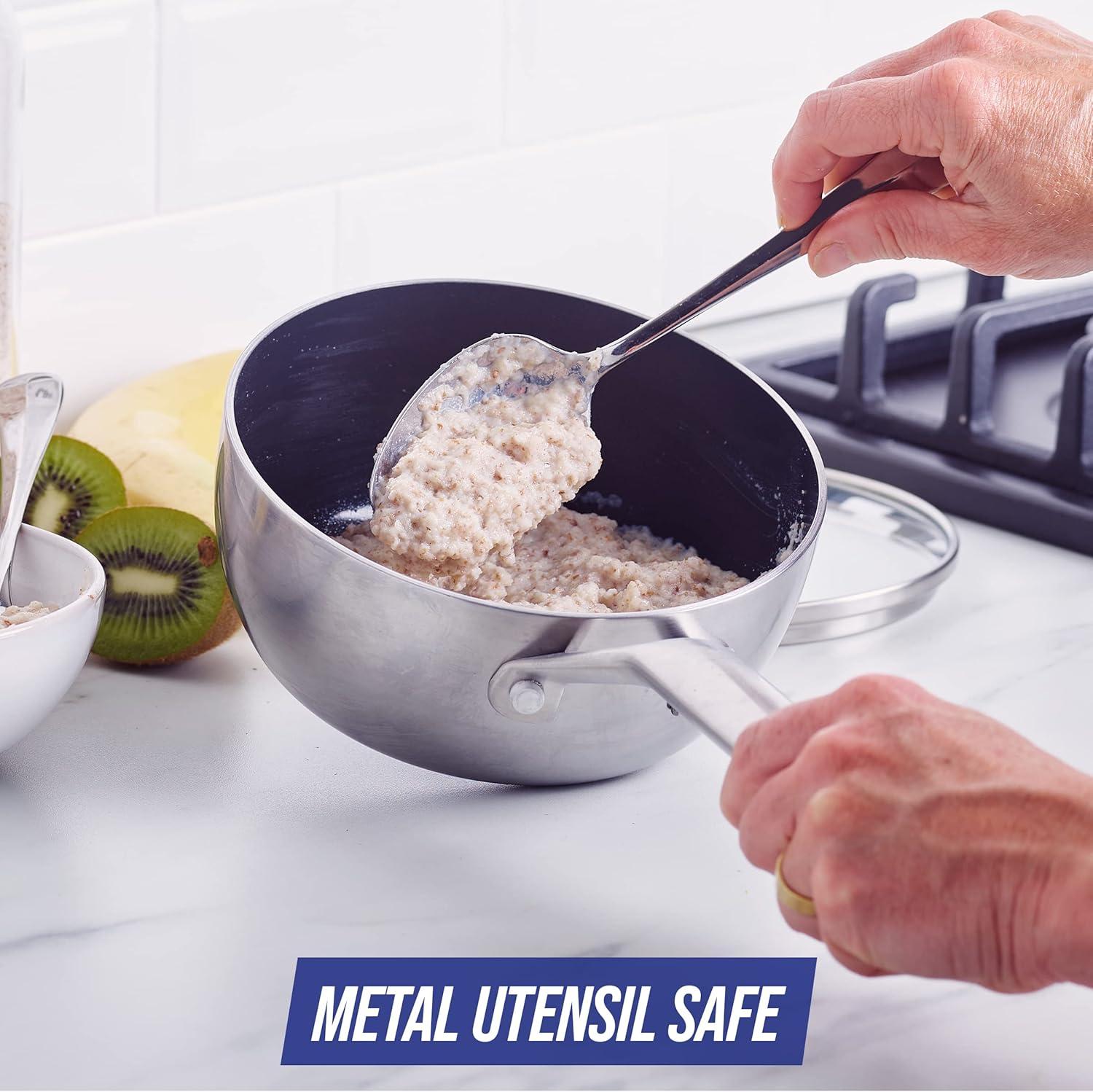 image:imageBlue Diamond Triple Steel Ceramic Nonstick Cookware Set 15 Pieces Silver11 Piece Set
