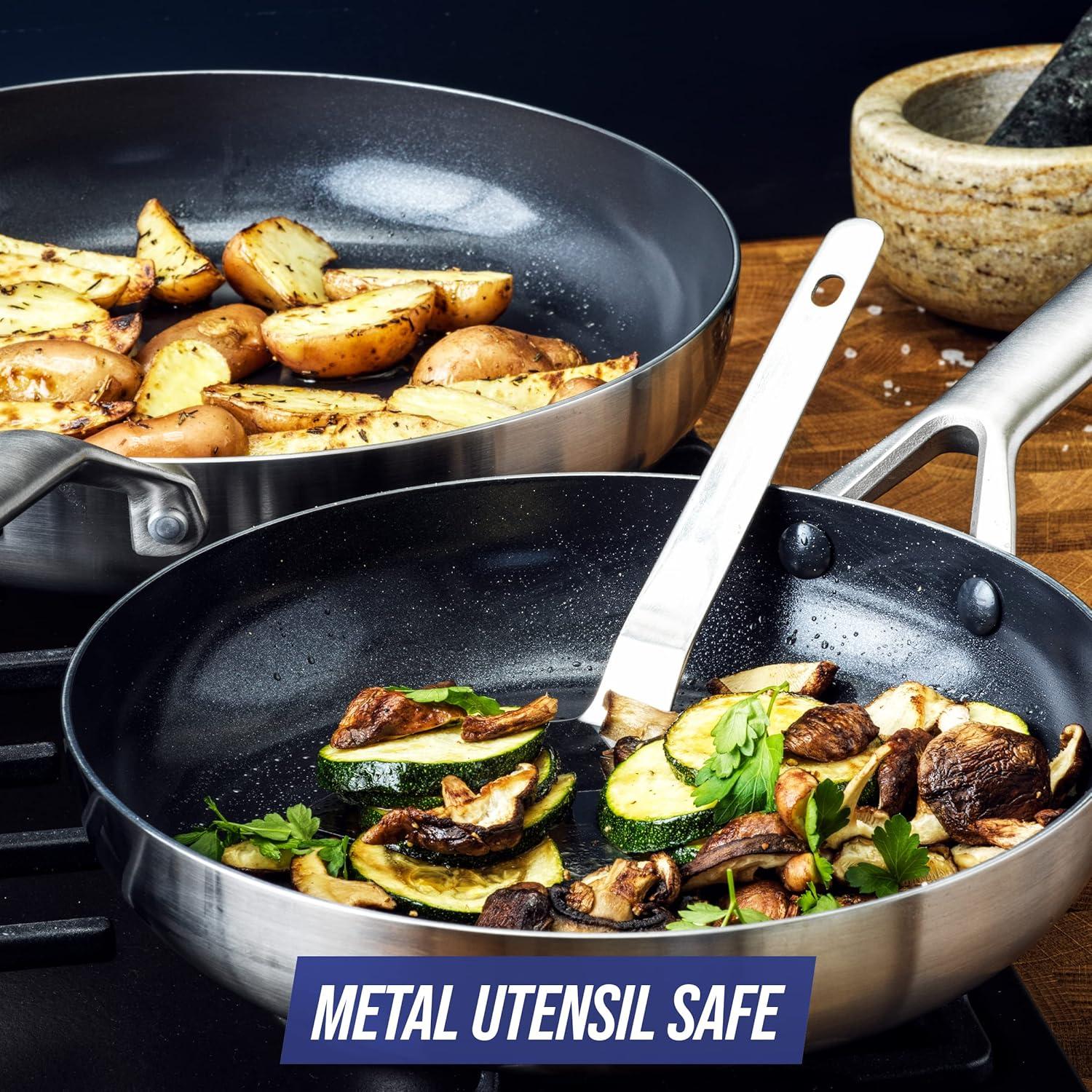 image:imageBlue Diamond Triple Steel Ceramic Nonstick Cookware Set 15 Pieces Silver15 Piece Set