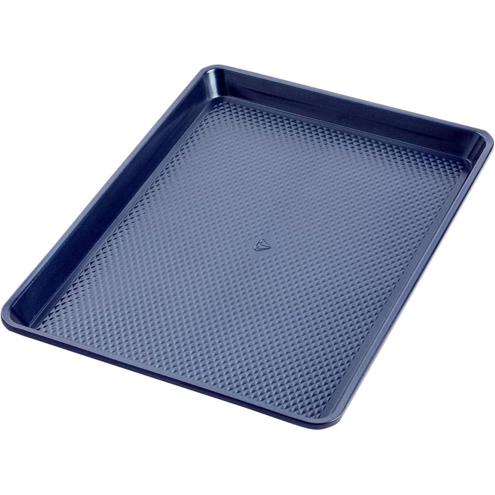 image:imageBlue Diamond Bakeware Diamond Infused Ceramic Nonstick 9 Round Cake Baking Pan Dishwasher and Freezer Safe PFASFree Blue13 x 9 Quarter Cookie Sheet