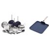 image:imageBlue Diamond Cookware TriPly Stainless Steel Ceramic Nonstick 15 Piece Cookware Pots and Pans Set Silver amp Cookware Diamond Infused Ceramic Nonstick 11 Griddle Pan Blue