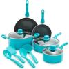 image:imageGreenLife Essentials 12 Piece Cookware Set PFASFree Ceramic Nonstick Pots amp Pans Induction Ready for All Cooktops Kitchen Cooking amp Serving Utensils Dishwasher Safe Caribbean Blue