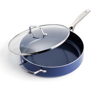 Blue Diamond Cookware Diamond Infused Ceramic Nonstick, 7 Piece Cookware Pots and Pans Set, PFAS-Free, Dishwasher Safe, Oven Safe(Blue)