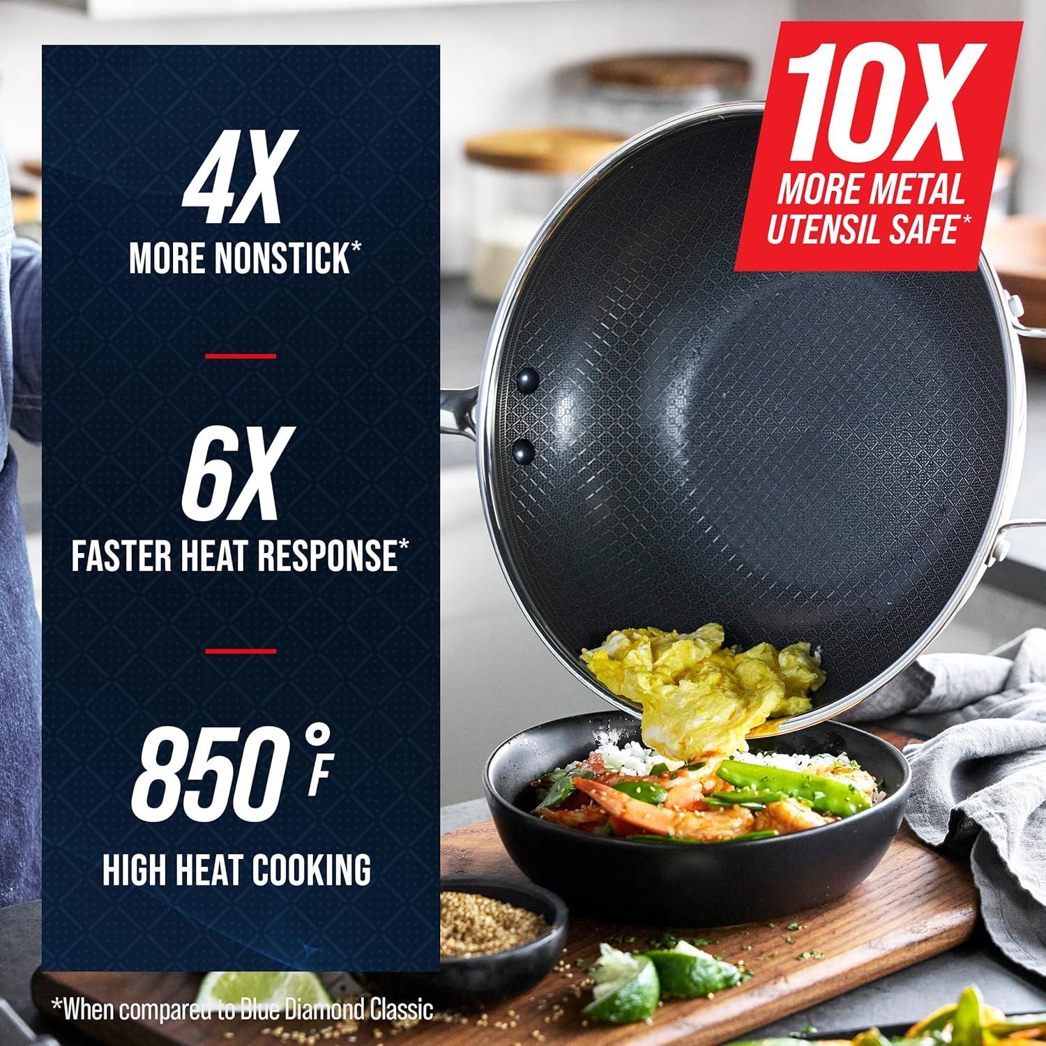 image:imageBlue Diamond Hybrid Nonstick Stainless Steel 12 Griddle Pan XL Skillet PFASFree Ceramic Diamond Bond Searing Pancakes amp Omelets Dishwasher Safe StayCool Handle Induction Ready All CooktopsStainless Steel