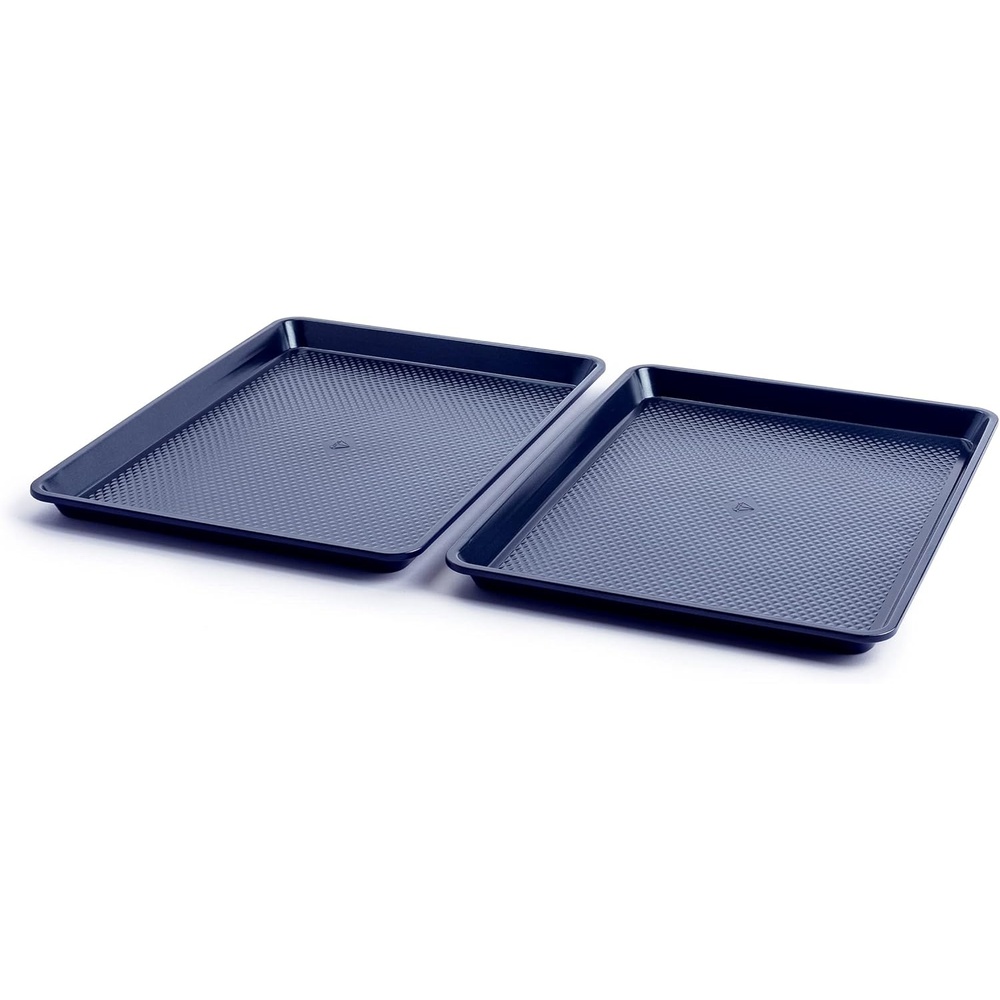 image:imageBlue Diamond Bakeware Diamond Infused Ceramic Nonstick 18 x 13 Half Cookie Sheet Baking Pan Dishwasher and Freezer Safe PFASFree Blue18 x 13 Half Sheet 2 Piece Set