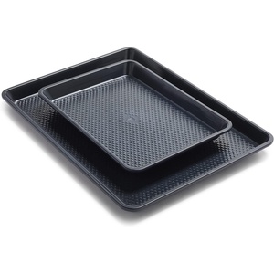 Blue Diamond Bakeware Diamond Infused Ceramic Nonstick, 18″ x 13″ Half Cookie Sheet Baking Pan, Dishwasher and Freezer Safe, PFAS-Free, Blue(18″ x 13″ Half and Quarter Sheet (2 Piece Set))
